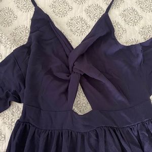 Unique Dress- ties at neck & back - open leg slits